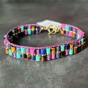 KENDRA SCOTT Bree Gold Beaded Bracelet in Gold Orchid Mix NWT